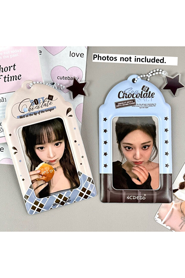 2pcs 2pcs PVC 3 Inch Photocard Holder Kpop Idol Photo Protector Card Case Display Pendant