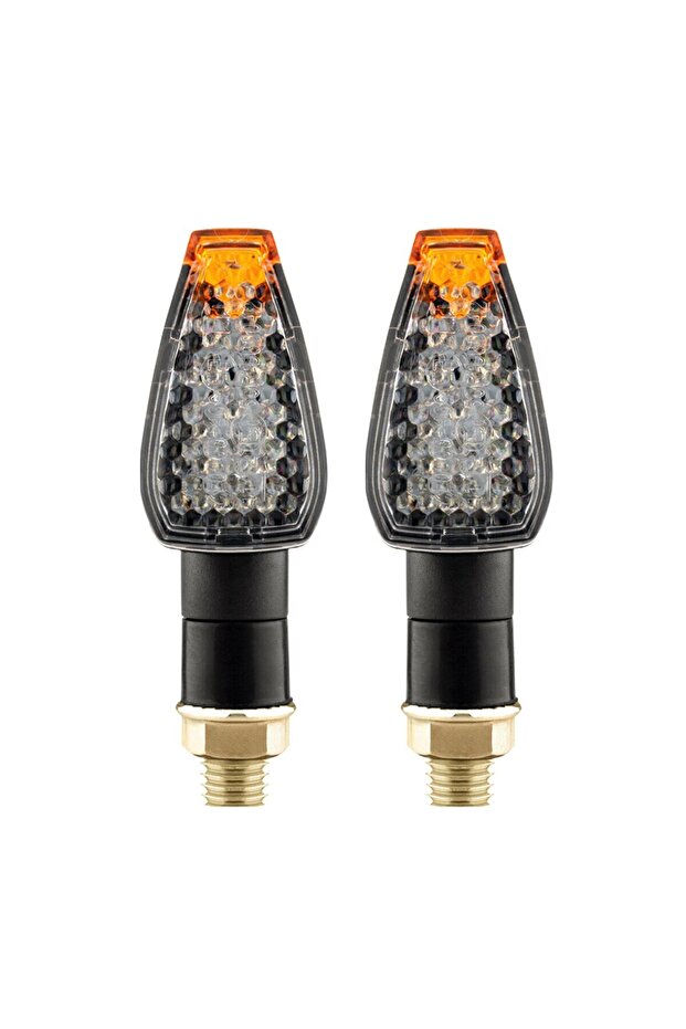 YELLOW 2pcs/set Motorcycle LED Turn Signals Fishscale Flashing Motorbike LED Bendable Daytime Runnin