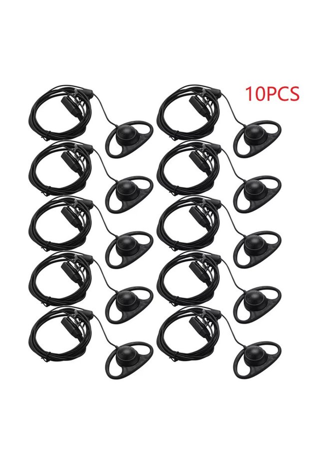 10PCS 2Pin Advanced D Shape Earhook Ptt Headset Earpiece Mic For Motorola CP040 Gp88S Gp300 Gp68 Gp2