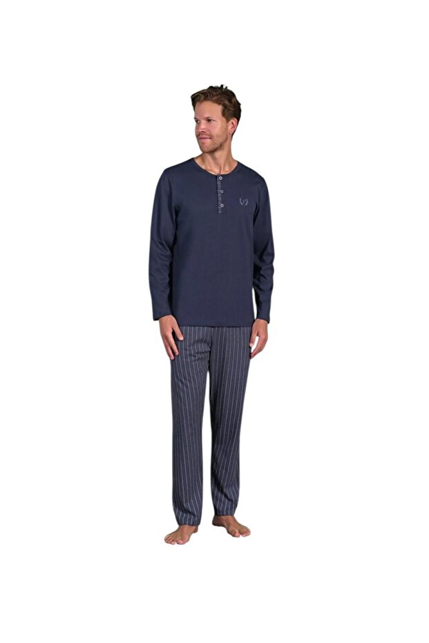 Pijadore Men's 100% Cotton Single Jersey Seasonal Long Sleeve Pajama Set 1934