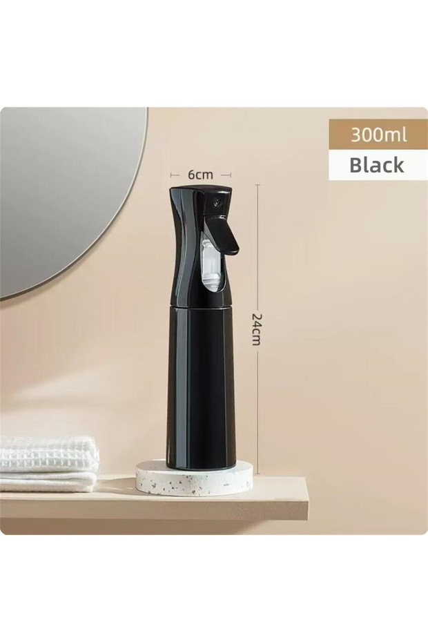 300ML Black Hair Spray Bottle, Refillable Fine Mist Spray Bottle for Hair Styling,Cleaning,Garden,Co