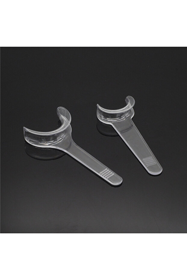4Pcs Dental T-Shape Cheek Mouth Lip Retractor Opener Clear Plastic 2 Large 2 Small Autoclave Safe Fo