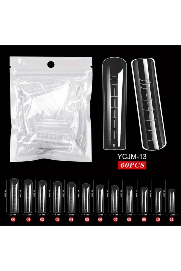 Shape 20 60Pcs/lot Extension False Nails Art Tips Acrylic Fake Finger UV Gel Polish Mold SculptedFul
