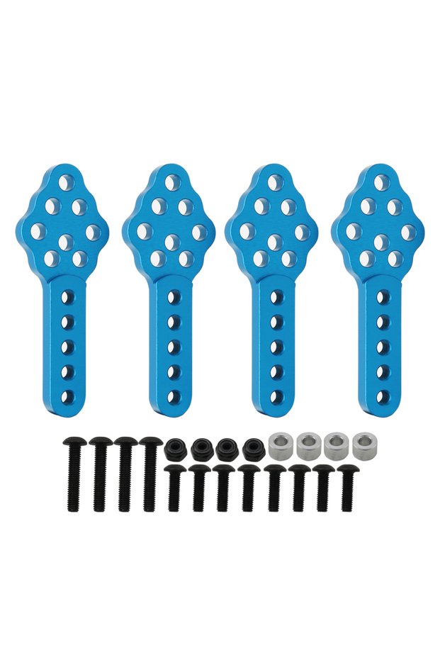 4pcs blue Aluminium Metal Shock Absorber Mount Adjust Height Angle Stand for 1/10 RC Crawler Axial S