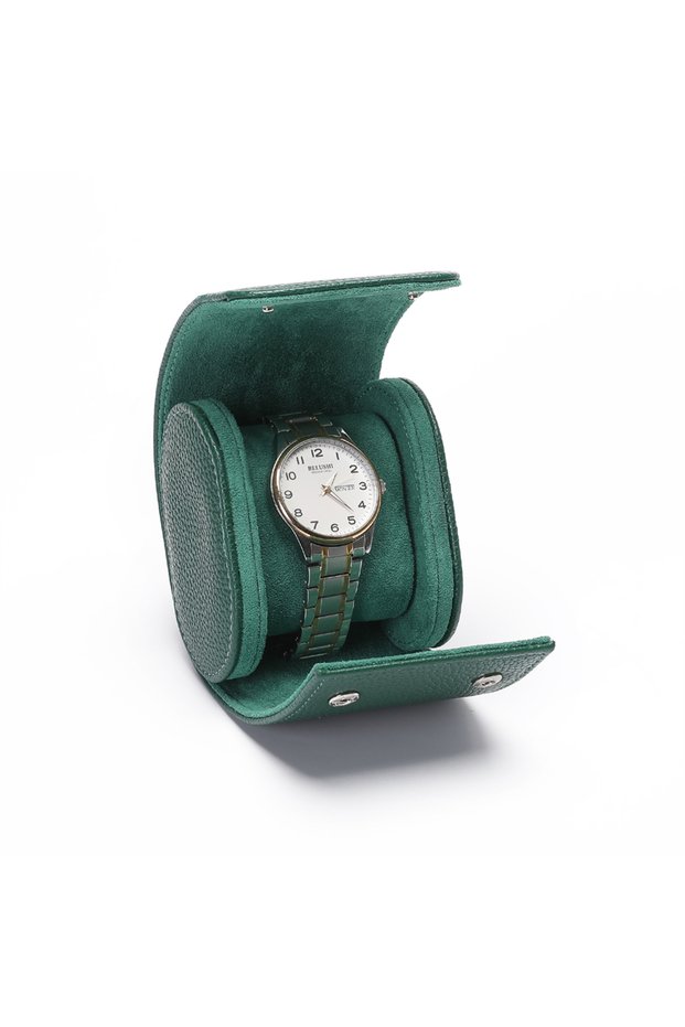 WB41 Embers Green Luxury Watch Roll - 1/2/3 Slot Genuine Leather Watch Storage Travel Case for P...