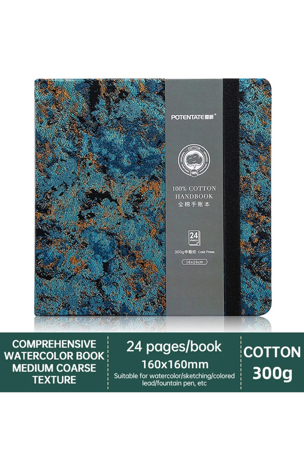16x16cm Cold Press B POTENTATE 100% Cotton Watercolor Book Square Sketchbook 300g Art Drawing Sketch