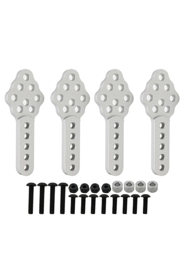 4pcs Silver Aluminium Metal Shock Absorber Mount Adjust Height Angle Stand for 1/10 RC Crawler Axial