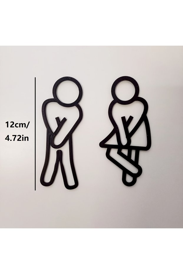 set Funny Bathroom Signs for Men Women Creative 2D Flat Restroom Door Decor Restaurant Hotel Cafe To