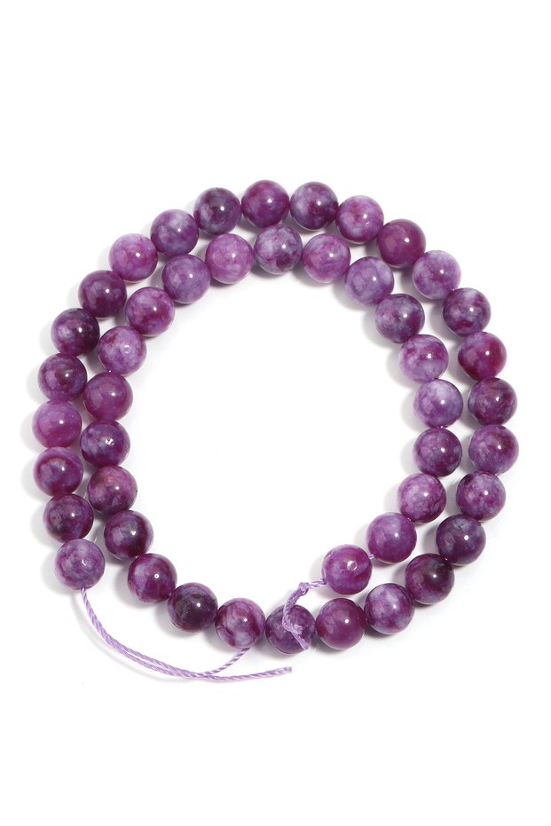 8mm 1strand/lot Natural Stone Beads Purple Lepidolite Beads Round Loose Beads For Jewelry Making DIY