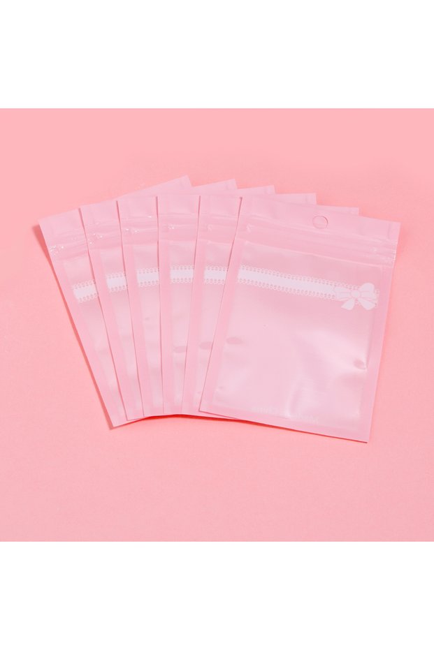 Pink 8X12cm 20pcs/lot Pink Clear Ziplock Bag Bow Tie Candy Cookies Packaging Bags Jewelry Ornament B