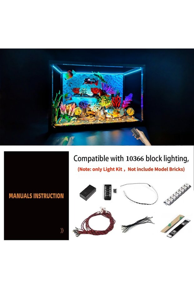 10366 Remote control LYBMTWF LED Lighting Kit Compatible with Lego 10366 Tropical Aquarium, DIY Ligh