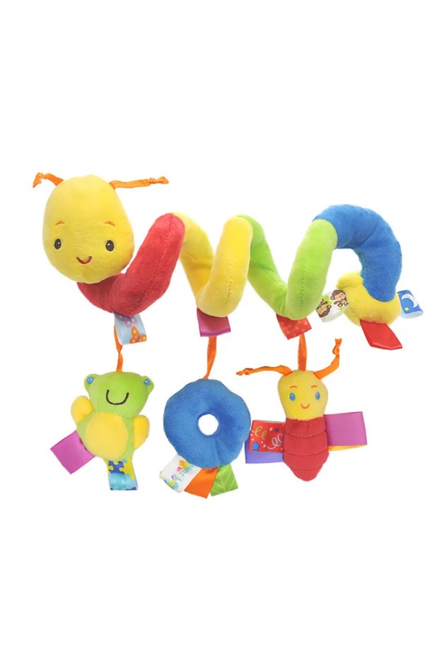 C93-Caterpillar Baby Crib Hanging Rattles Toys Car Seat Toy Soft Mobiles Stroller Crib Cot Spiral To