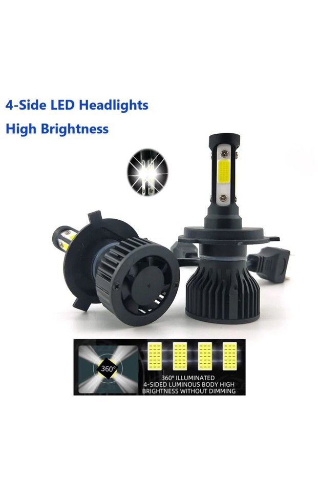 H7 2PCS LED Headlight 2 Sides for H3 H1 H27 4 Sides ForH11 H4 H7 9004 9005 9006 9007 H13 White Bulbs