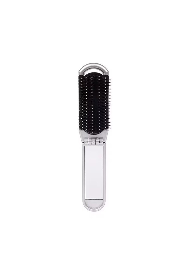 Sliver 1pc 2 In 1 Mini Hair Brush Folding Massage Comb Head Massage Anti-Static Portable Hair Combs
