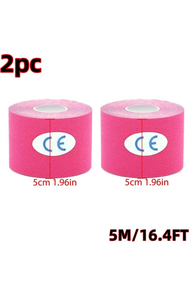 pinkx5cmx5mx2pc Sports Kinesio Tape Muscle Kinesiology Elastic Knee Pain Relief Strain Patch Athleti