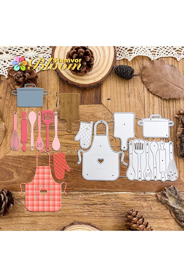Original Lovely Kitchen Cook Baker Tools Metal Cutting Dies Scrapbooking Decorative Embossing
