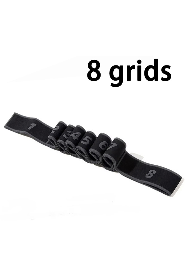 8 grids-Gery 8/10 Sections Dance Resistance Band Yoga Stretching Pilates Fitness Digital Elasticity
