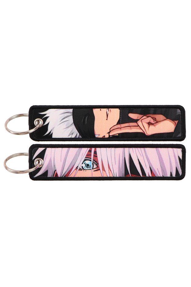 1 Anime Character Embroidery Key Fobs Key Tag Motorcycles Cars Backpack Chaveiro Keychain For Friend