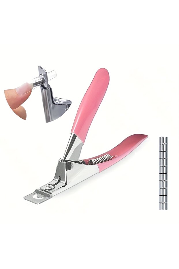 Red set Acrylic Nail Clippers Scissors with 10 Magnets Suitable for Long Acrylic Gel Nail Tip Adjust