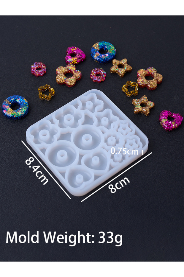 Flower DIY Jewelry Resin Molds Silicone Earrings Heart Star Flower Pendant Mold Keychain Making Tool