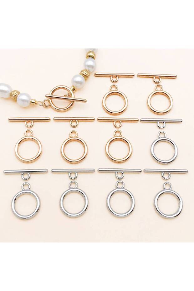 SN1622 10Sets Totaling 20pcs 18K Real Gold Plated Geometry OT Clasp For Bracelet Necklace Components