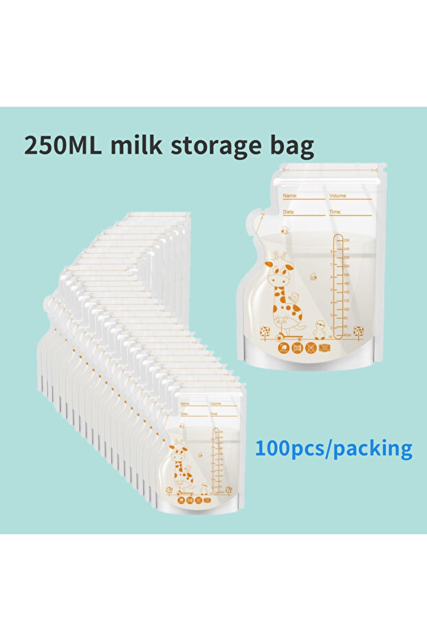 moonpie 100pcs per bag 100 or 50 Pack Disposable Breastmilk Storage Bags 250ml Capacity Hospital-