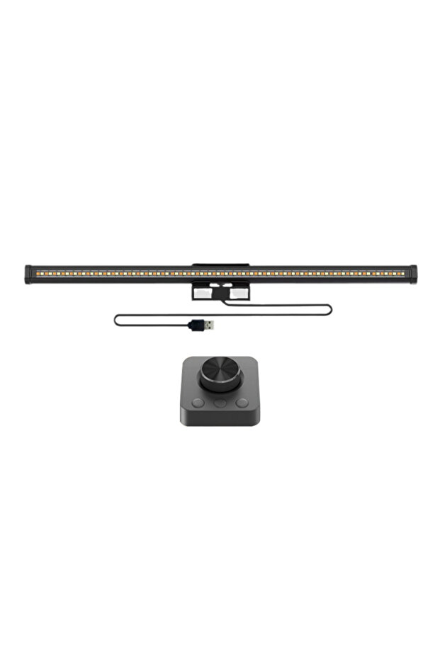 black 2700 - 7500K 19 to 30in Screen black Eye-Care Screen Light Bar 44cm Aluminum Knob Remote Table