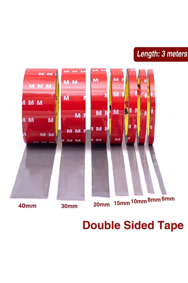 10mm 0.8mm 3M 300CM Strong Permanent Double Sided Tape Acrylic Foam Adhesive Waterproof High Tempera