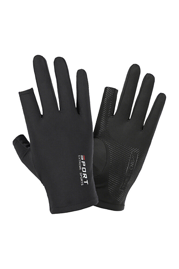 Black Summer Anti-UV Cooling Ice Silk Arm Sleeves Breathable Stretchy Cover UV Protection Sun Sleev