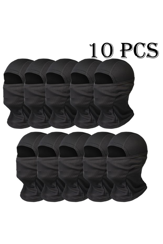 Black x 10 Musion Face Balaclava Full Face Mask Windproof Sun Protection for Men And Women All-Seaso