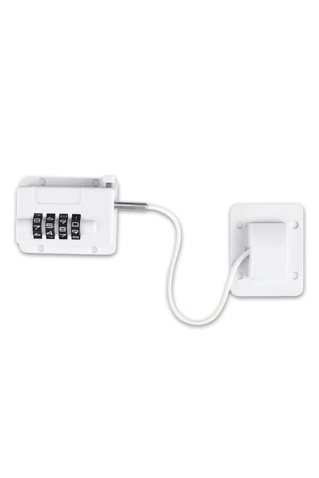 White Anti-pinch Hand Baby Safety Lock No Drilling Child Protection Refrigerator Door Coded Lock Adj