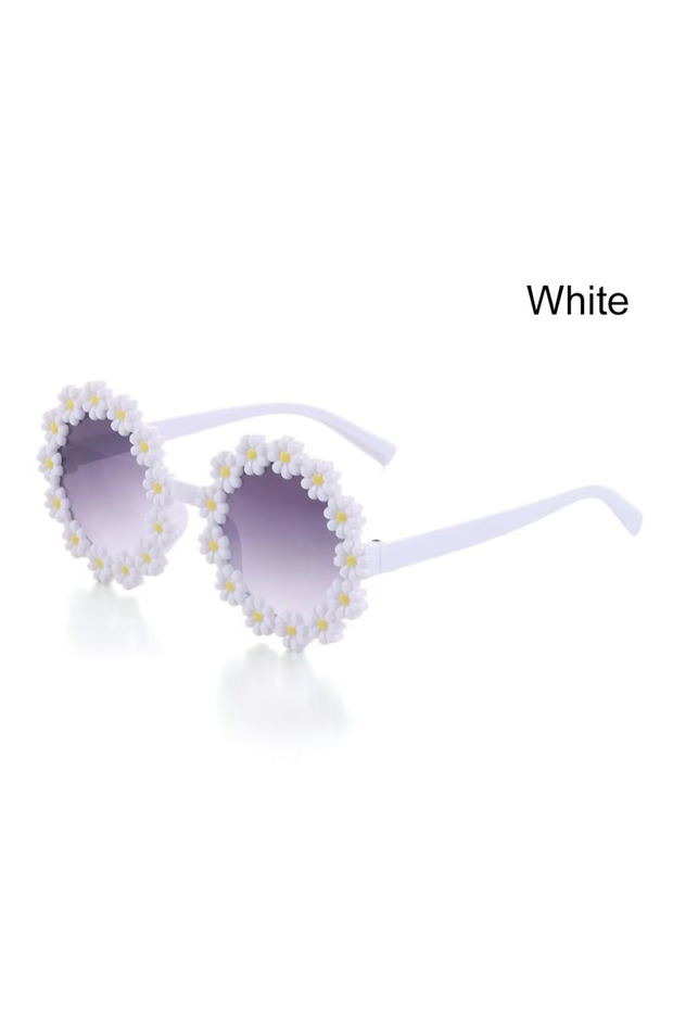White Round Flower Sunglasses for Kids Cute Daisy Glasses Children Outdoor Sun Protection Shades Fas
