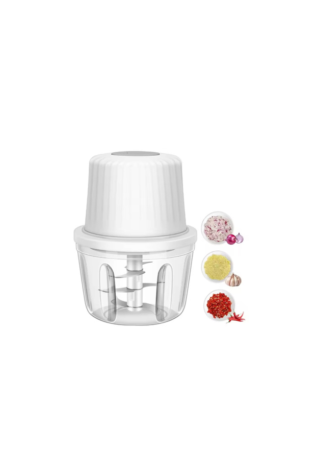 FP221C Portable Electric Garlic Mincer 400ML with 6 Blades - USB Charging Mini Vegetable Chopper for