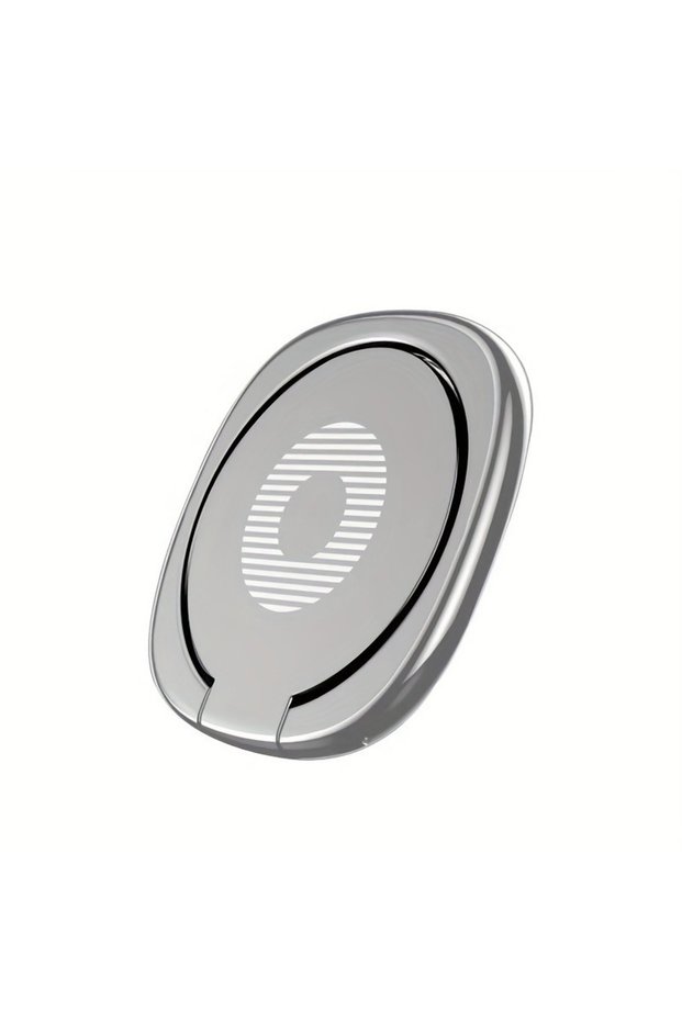 A-Silvery Universal Mobile Phone Finger Ring Holder 360° Rotatable Metal Bracket Smart Phone Folding