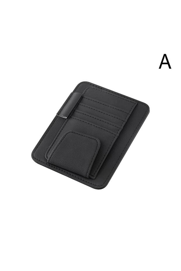 black Car Sun Visor Organizer Multi-Pocket Business Card Storage Management Sunglasses Holder Visor