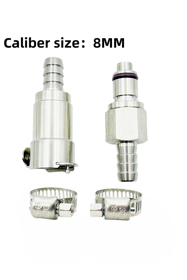 8MM Quick Release Non Drip 8mm / 6mm Race Fuel Coupler Connector Shut-Off Valve Petrol Hose Motorcyc