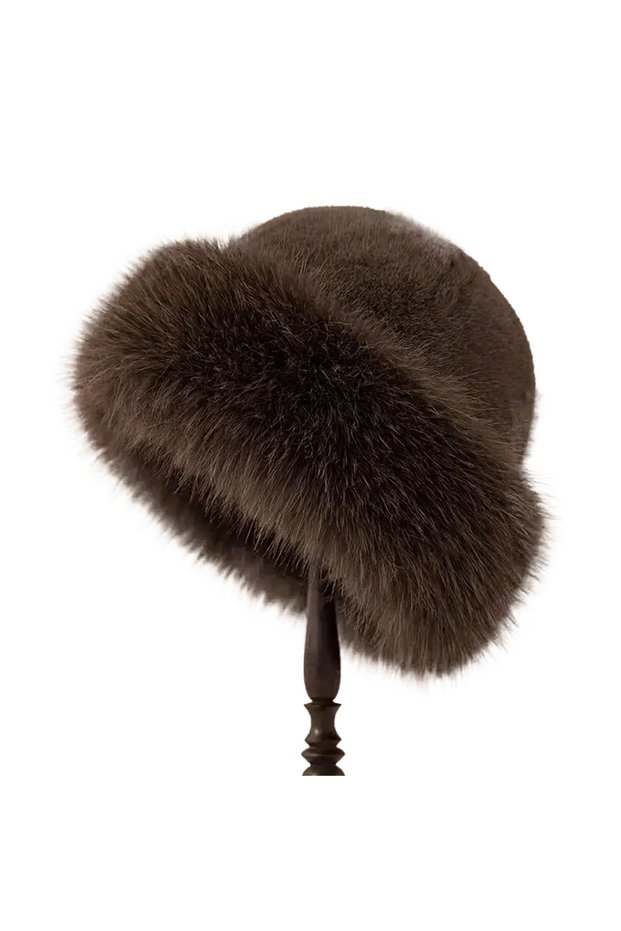Coffee Women Winter Fur Hat Cold-Proof Outdoor Thicken Warm Soft Hat for Casual Trips Sports Skiing