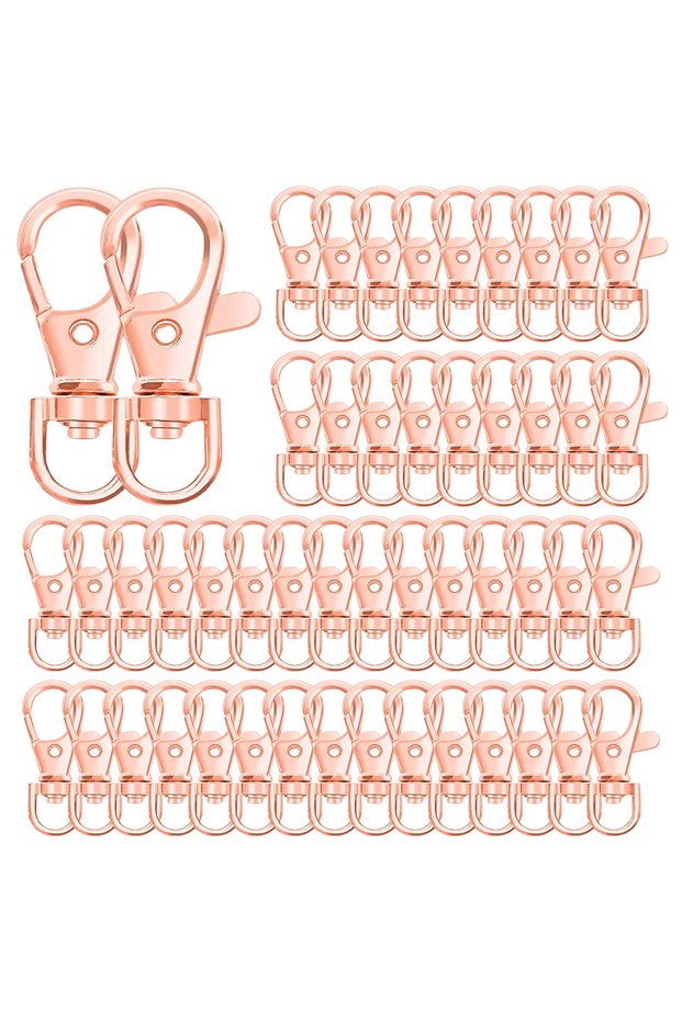 12PCS Rose Golden 12/20/40/80Pcs Keychain Hook Clip 35mm Swivel Snap Hooks Lobster Claw Clasp Keycha