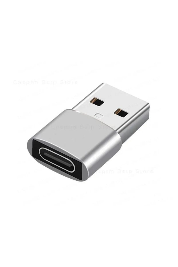 Silvery 2Pcs USB Type C OTG Converter Portable USB-C Male to Female Adapter Universal Connection for