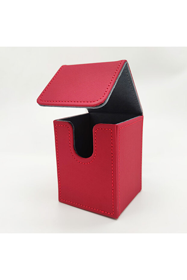 shu-hong Card Deck Box, Card Case Holds 100+ Sleeved Cards, PU Leather Card Storage Box for Game Tra
