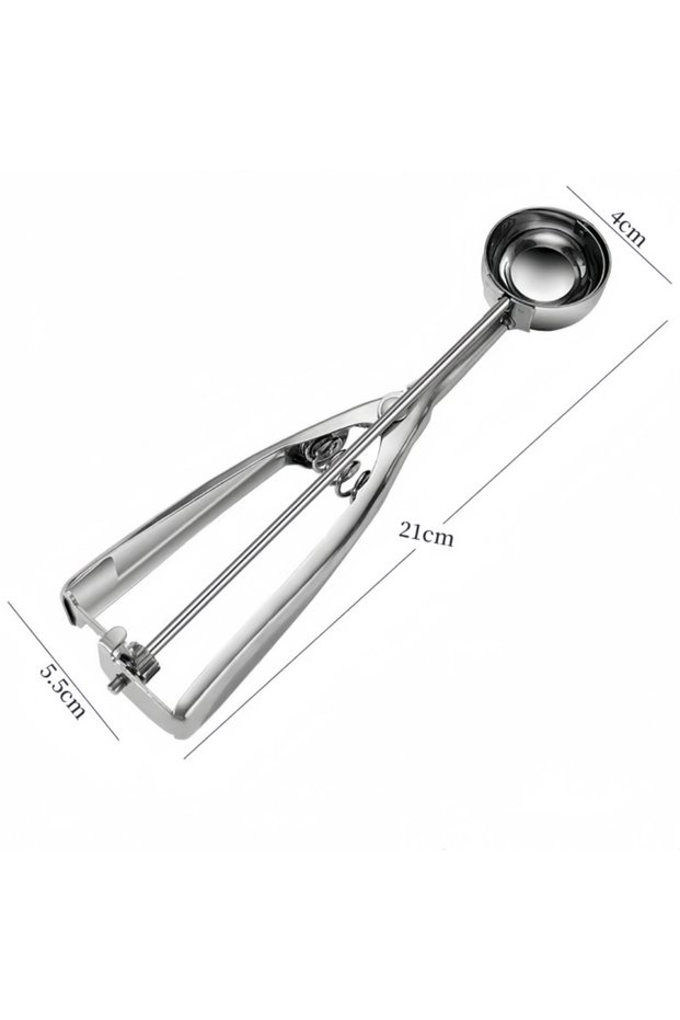 Small Size 1PC Stainless Steel Ice Cream Scoop Spring Handle Cookie Dough Fruit Potato Digging Ball