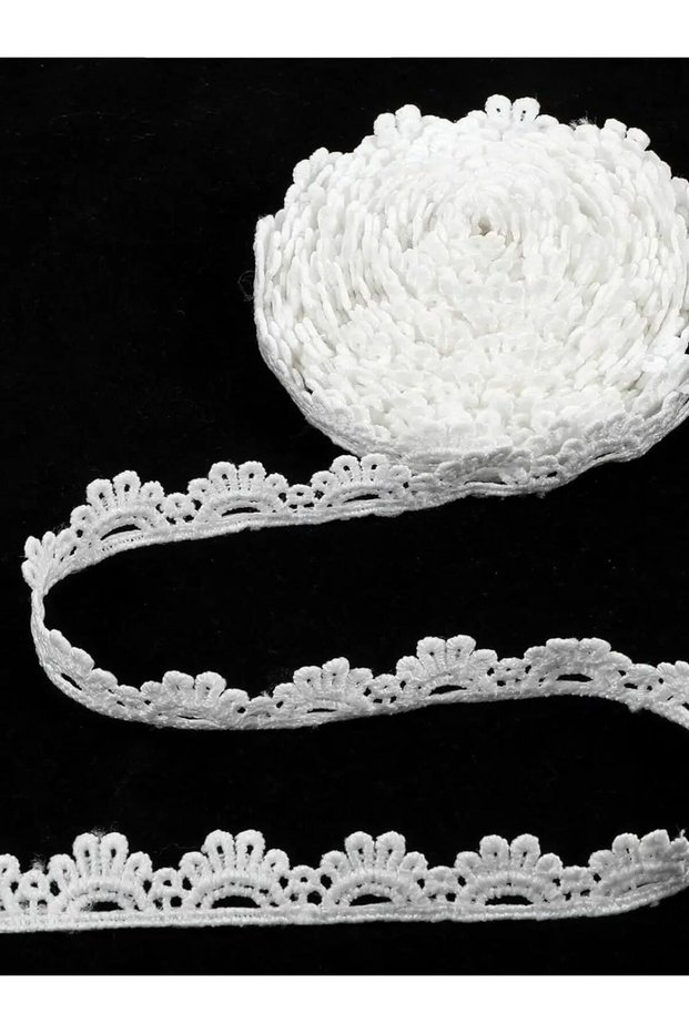 15 Yards-540 Inches White 1 Roll of 15-Yard Lace Satin Ribbon, Vintage Ribbon Lace Trim, 0.78inch In