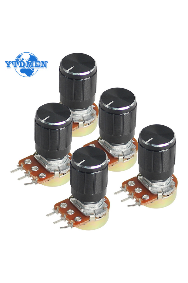 YTDMEN 100K Ohm 5 Set WH148 Linear Taper Rotary Potentiometer Resistor 15mm 3pin 1K 2K 5K 10K 20K 50