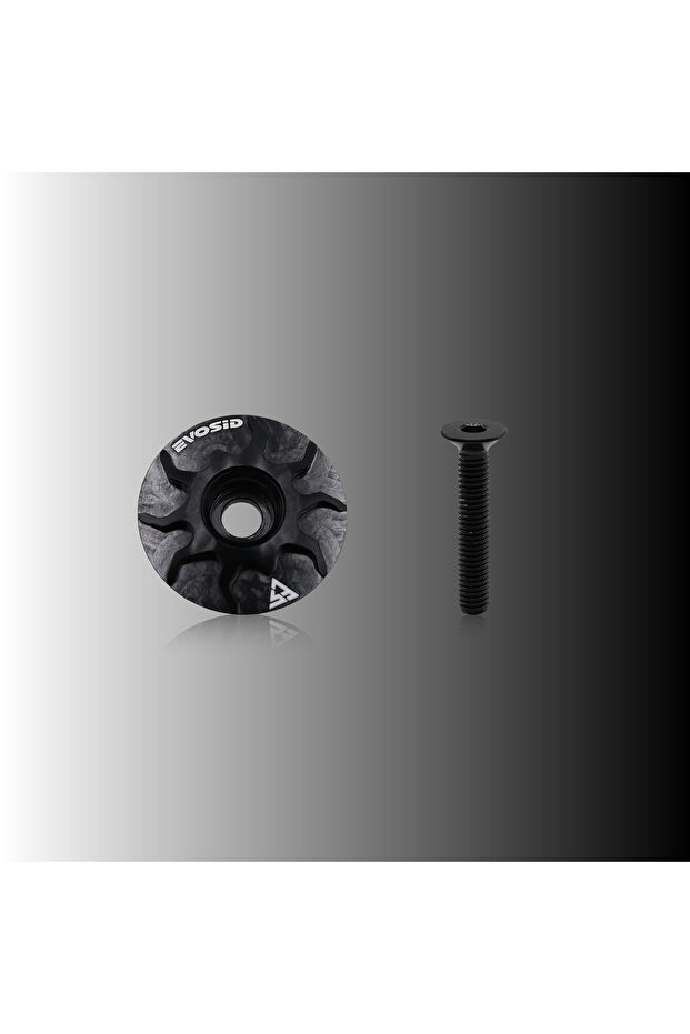 black EVOSID Bicycle Headset Cap MTB Road Bike Stem Headset Top Cap Cover CNC with Screw for 28.6mm