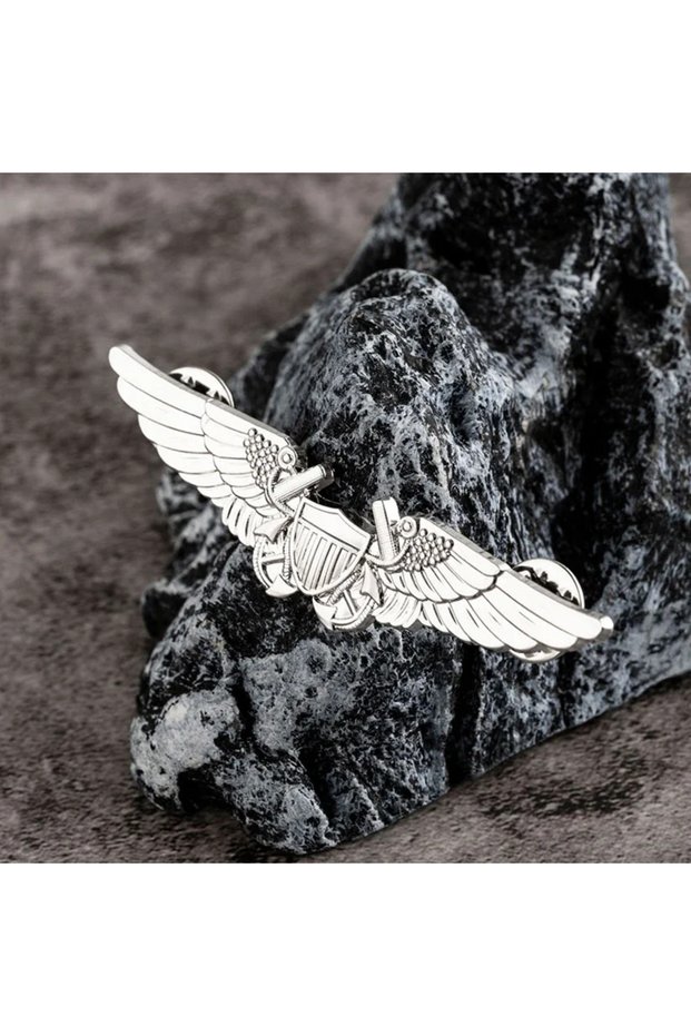 Silver U.S. Army Wings Pin Command Pilot Goledn Badge Clothing Decoration Pin