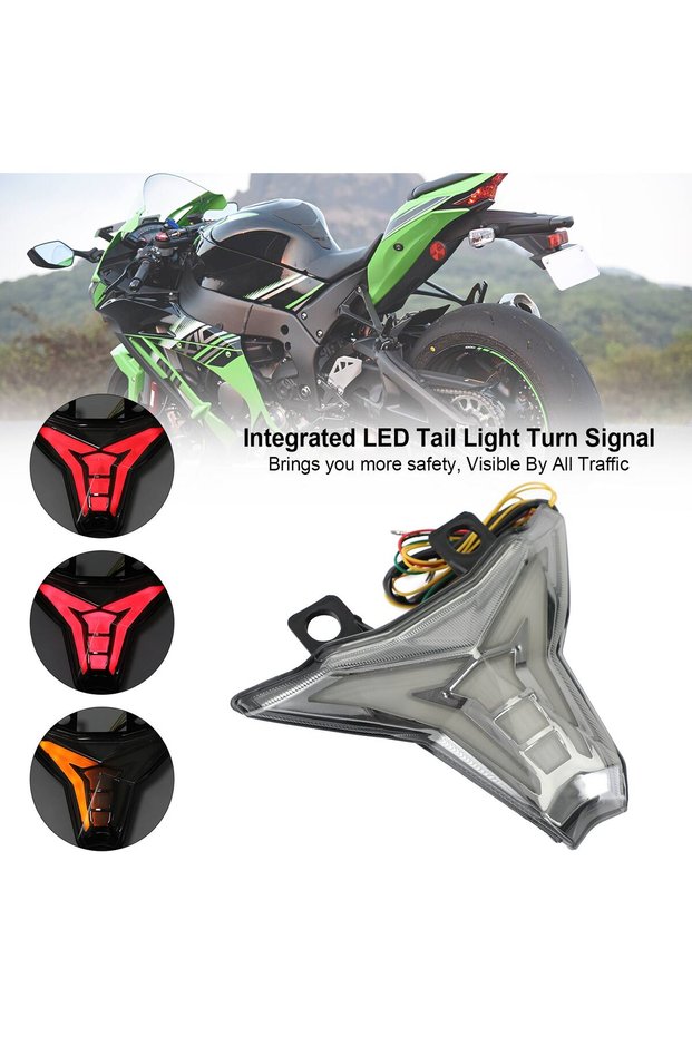 black Integrated Tail Light Turn Signal for KAWASAKI Ninja 400 Z400 ZX10R Z1000 ZX6R ZX-6R ZX-10R