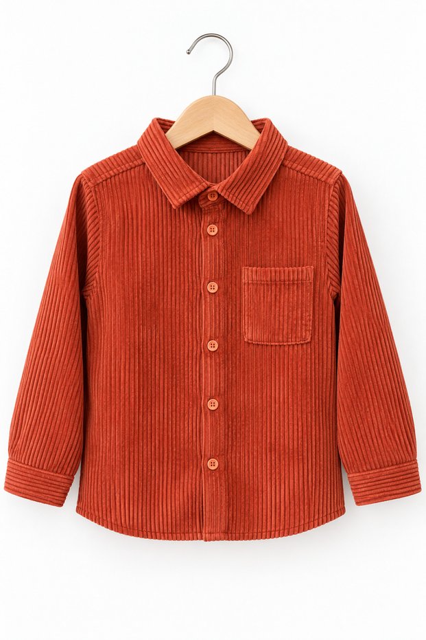 Camisole Pocket Corduroy Children's Unisex Shirt