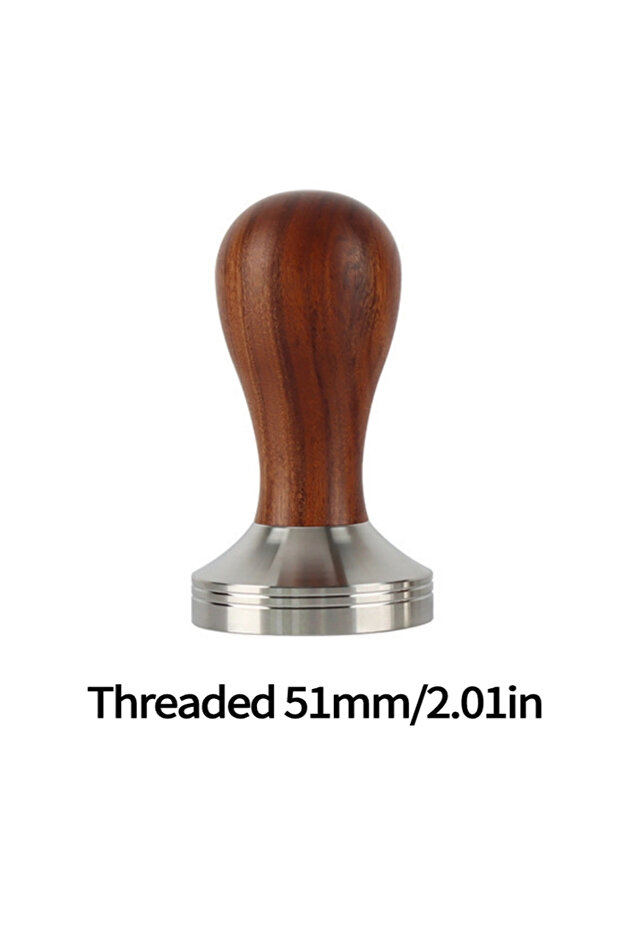 51MM Threaded TEONA Coffee Tamper Stainless Steel 51mm 53.3mm 58mm Tamper Coffee Powder Tampers Wood