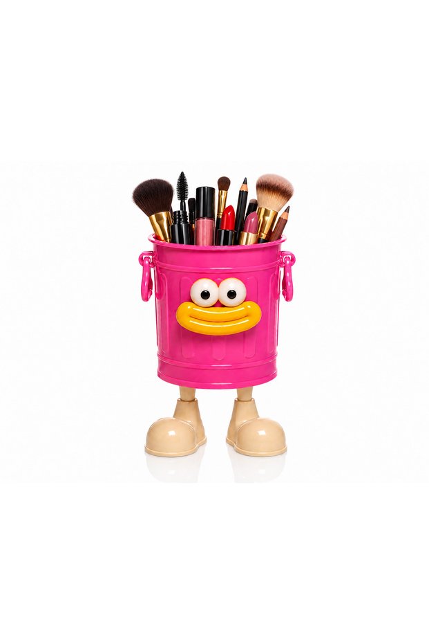 Walky Bin1 Piece Special Design Plastic Organizer with Feet and Porthole Eyes, Pen Holder, Makeup Box Organizer