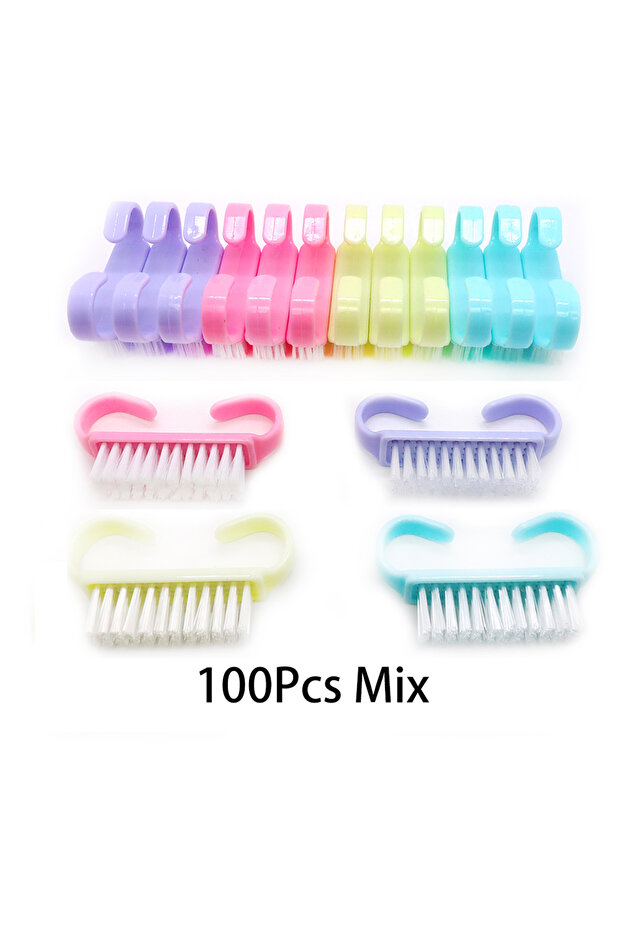 100Pcs Mix 10/20/50/100pcs Handle Grip Nail Brush Fingernail Scrub Cleaning Nail Brushes Cleaner Nai
